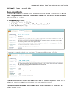 NAVIANCE: Career Interest Profiler