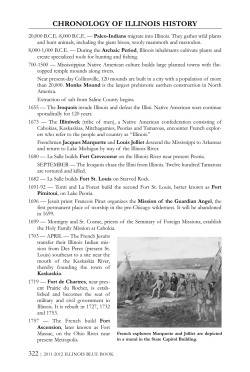 CHRONOLOGY OF ILLINOIS HISTORY