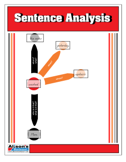 Sentence Analysis Sentence Analysis
