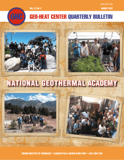 Geo-Heat Center Quarterly Bulletin Vol. 31, No. 2