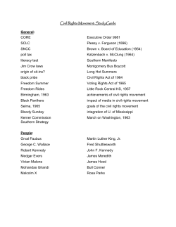 Civil Rights Movement: Study Guide General: CORE Executive