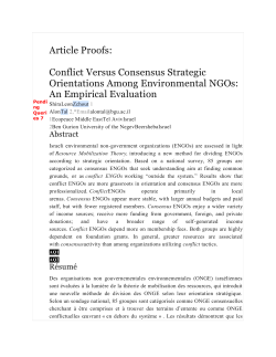 Conflict Versus Consensus Strategic Orientations Among