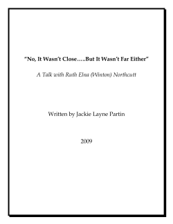 A Talk with Ruth Elna (Winton)