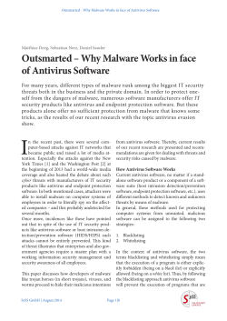 Outsmarted &ndash; Why Malware Works in face of Antivirus
