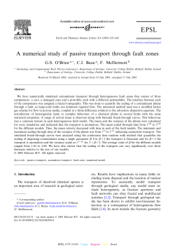 A numerical study of passive transport through fault zones