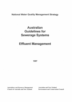 Australian Guidelines for Sewerage Systems Effluent Management