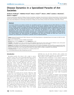 Disease Dynamics in a Specialized Parasite of Ant Societies