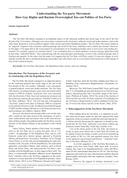 Understanding the Tea party Movement How Gay Rights and