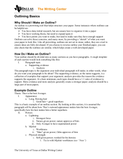 Outlines Revised - The University of Texas at Dallas