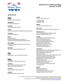 AAA/CAA Four Diamond Hotels January 16, 2015