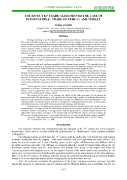 the effect of trade agreements: the case of international trade of