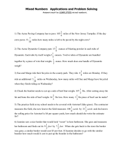 Mixed Numbers: Applications and Problem Solving