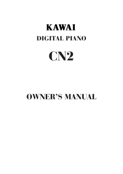 owner`s manual - Kawai Technical Support