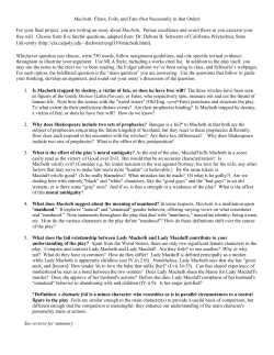 Macbeth: Flaws, Foils, and Fate - The Universe is made of stories