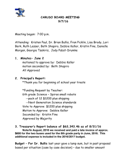 CARUSO BOARD MEETING 9/7/16 Meeting began: 7:00 p.m.