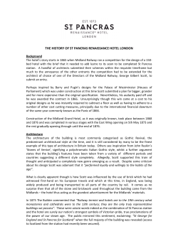 THE HISTORY OF ST PANCRAS RENAISSANCE HOTEL LONDON
