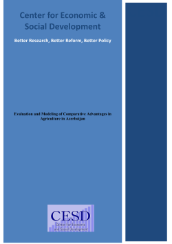 Evaluation and Modeling of Comparative Advantages in Agriculture