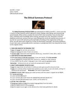 Ethical Summary Protocol