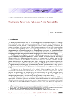 Constitutional Review in the Netherlands: A Joint Responsibility