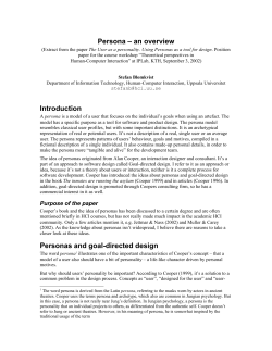 Persona &ndash; an overview - Department of Information Technology
