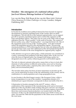 Sweden &ndash; the emergence of a national urban policy