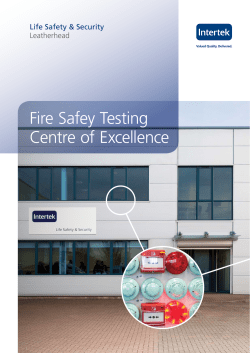 Fire Safety Testing &ndash; Centre of Excellence Brochure