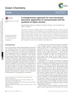 A metagenomics approach for new biocatalyst discovery: application