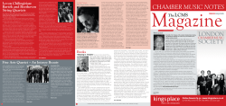 our latest Magazine. - The London Chamber Music Society