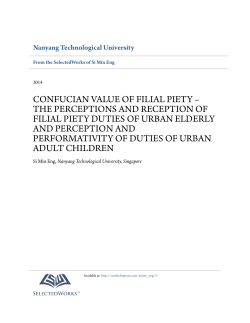 CONFUCIAN VALUE OF FILIAL PIETY &ndash; THE PERCEPTIONS AND