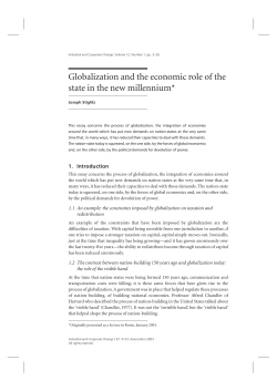 Globalization and the economic role of the state in the new millennium