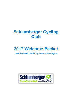 Schlumberger Cycling Club 2017 Welcome Packet