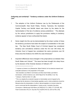 1 - Uniformity and similarity? Tendency evidence under the Uniform