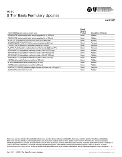 HCSC 5 Tier Basic Formulary Updates April 2017