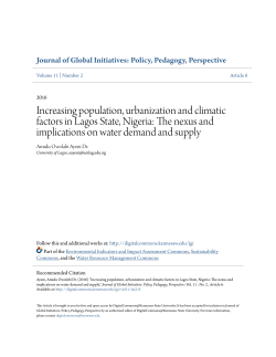 Increasing population, urbanization and climatic factors in Lagos