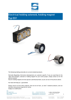 Holding Solenoids, Electrical Holding Magnets, data sheet, drawings