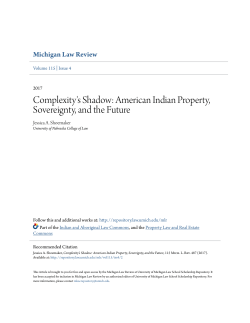 Complexity`s Shadow: American Indian Property, Sovereignty, and