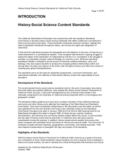 History/social science standards