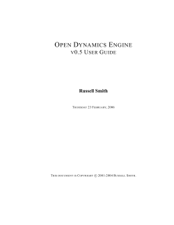 ODE User Guide - Open Dynamics Engine