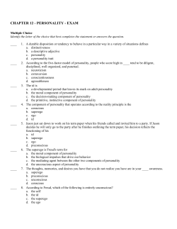 CHAPTER 12 - PERSONALITY