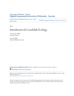 Introduction for Landslide Ecology