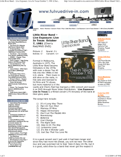 Little River Band &ndash; Live Exposure: Live In Texas October 7, 1