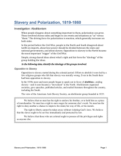 Slavery and Polarization, 1819-1860