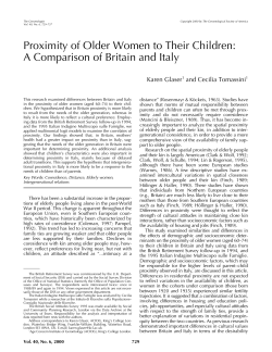 Proximity of Older Women to Their Children: A Comparison of Britain