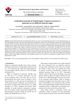 genotypes at two different maturity stages - Tubitak Journals