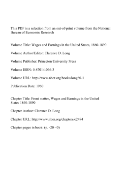 Wages and Earnings in the United States, 1860-1890