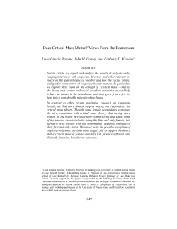 Does Critical Mass Matter? Views From the Board Room