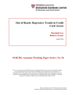 Out of Reach: Regressive Trends in Credit Card Access