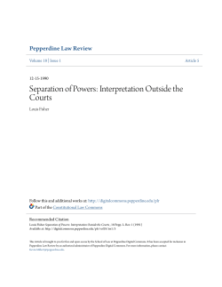 Separation of Powers: Interpretation Outside the Courts