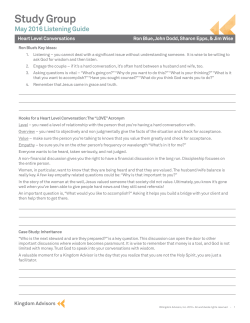 Study Group May 2016 Listening Guide