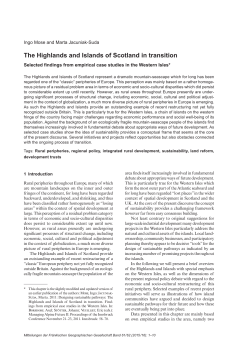 The Highlands and Islands of Scotland in transition
